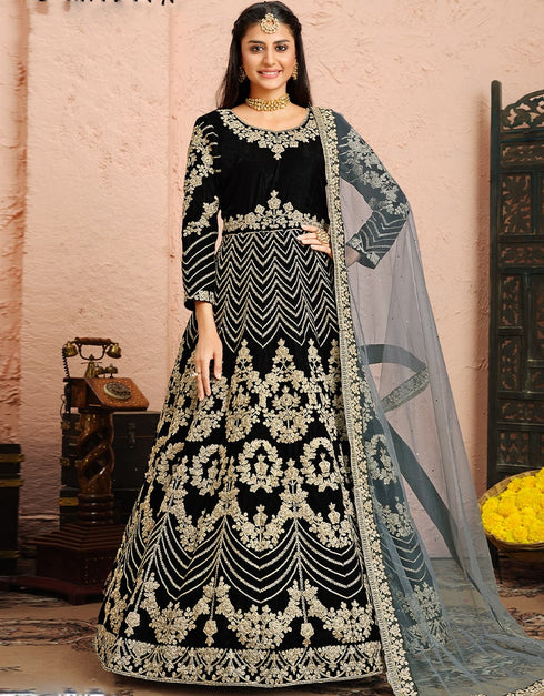 Black Velvet Anarkali Anarkali