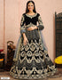 Black Anarkali style Suits 9000 Velvet Salwar Kameez in Embroidery, Stone and Lace Work Closure View Embroidery