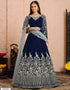 Navy Blue Anarkali style Suits 9000 Velvet