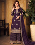Purple Faux Georgette Palazzo Suit