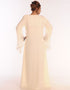 Off White Georgette Hand Embroidery Party Wear Kaftan