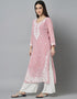 Light Pink Georgette Palazzo Straight Closure View