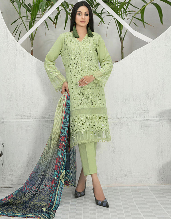 Trendy Designer Party Wear Salwar Suit Sea Green Heavy Cotton Pant Straight Front View