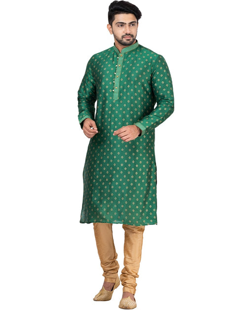 RAMA GREEN Kurta DUPION SILK Churidar