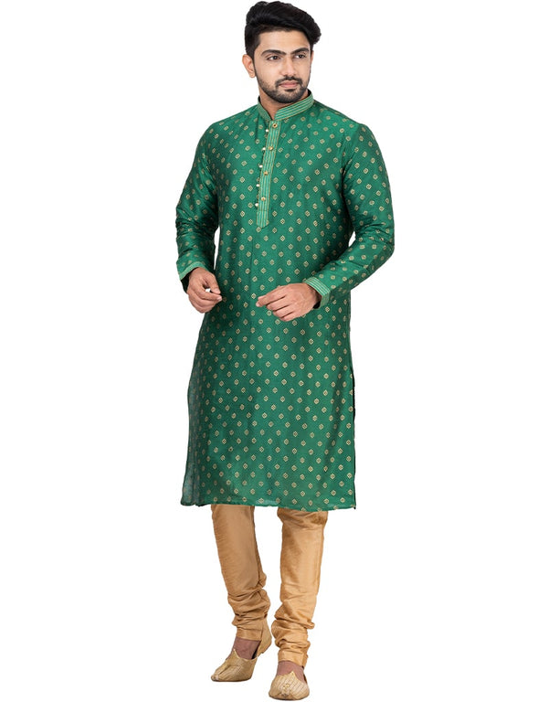 RAMA GREEN Kurta DUPION SILK Churidar