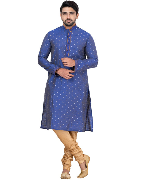 BLUE Kurta THREAD COTTON Churidar