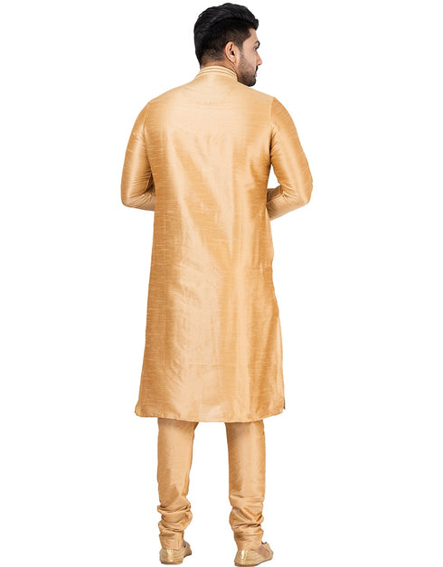 GOLD Kurta DUPION SILK Churidar Closure View