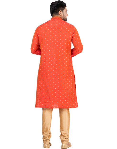 LIGHT RED Kurta THREAD COTTON Churidar Closure View