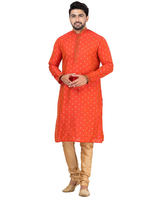 LIGHT RED Kurta THREAD COTTON Churidar