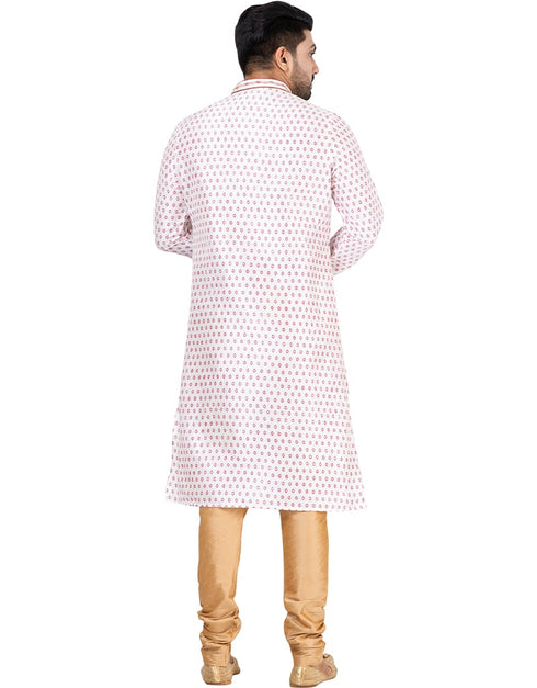 CREAM Kurta DUPION SILK Churidar Closure View