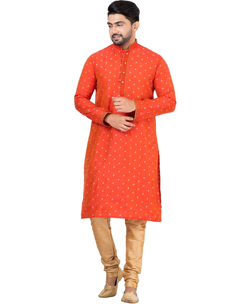 LIGHT RED Kurta THREAD COTTON Churidar