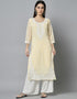 Light Yellow Georgette Palazzo Straight