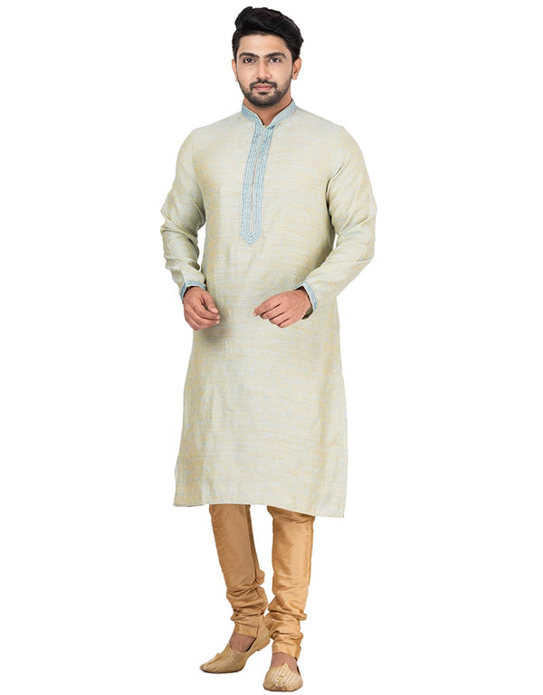 SEAGREEN Kurta JAMEWAR SILK Churidar
