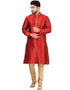 RED Kurta DUPION SILK Churidar