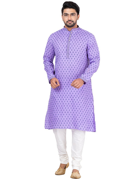 PURPLE Kurta COTTON LINEN Churidar