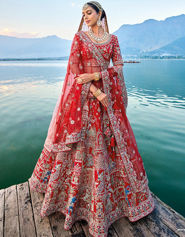 sophisticated maroon artsilk trendy designer party wear choli lehenga with maroon artsilk lilots-2335-134 Front View