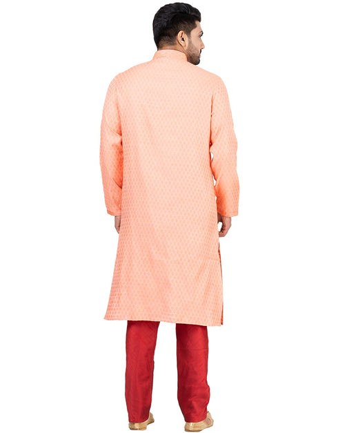 DEEP PINK Kurta JAMEWAR SILK Churidar Closure View