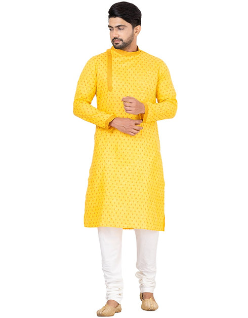 YELLOW Kurta COTTON LINEN Churidar