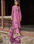 Light Purple Palazzo style Suit Pure Bamberg Silk Salwar Kameez in Digital Print, Embroidery & Lace Work