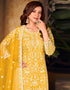 Yellow Heavy Net Palazzo Suit Back View