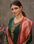 Green Palazzo style Suit Japan Satin Salwar Kameez in Embroidery, Stone & Lace Work Closure View
