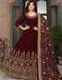 Maroon Faux Georgette Anarkali Anarkali Closure View