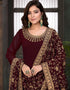 Maroon Faux Georgette Anarkali Anarkali Back View