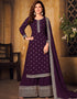 Purple Faux Georgette Palazzo Suit