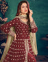 Brown Art Silk Pant Suit Salwar Kameez