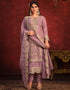 Traditional Party Wear Viscose Organza Salwar Suit Lipstick Pink Viscose Organza Pant Straight Close-up View