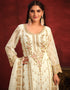 Traditional Party Wear Viscose Organza Salwar Suit White Rock Viscose Organza Pant Straight Side View