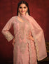 Traditional Party Wear Viscose Organza Salwar Suit Brownish Pink Viscose Organza Pant Straight Back View