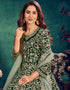 Royal Green Anarkali style Suits 9000 Velvet Salwar Kameez in Embroidery, Stone and Lace Work Closure View Embroidery