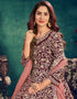 Maroon Anarkali style Suits 9000 Velvet Salwar Kameez in Embroidery, Stone and Lace Work Closure View