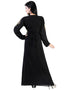 Trendy Black Georgette Hand Pearl Work Moroccan kaftan