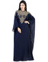 Modest Blue Georgette Hand Zari Embroidery Farasha