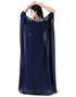 Modest Blue Georgette Hand Zari Embroidery Farasha