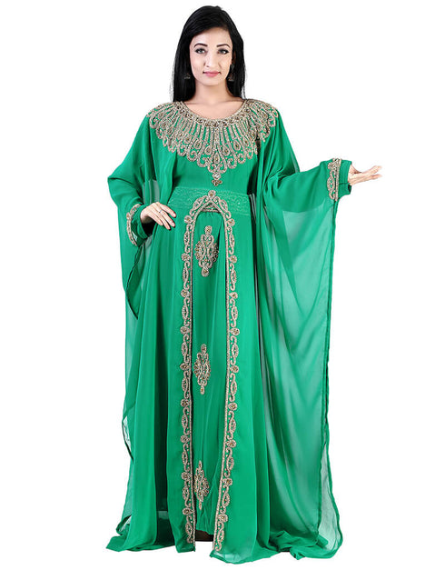 Stylist Green Colored Georgette Heavy Farasha