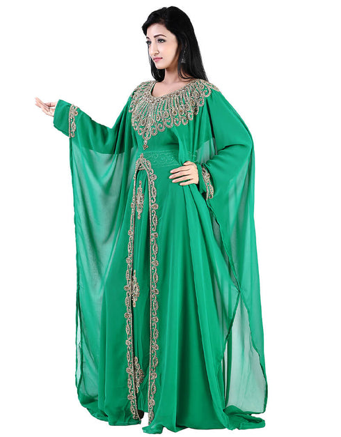 Stylist Green Colored Georgette Heavy Farasha