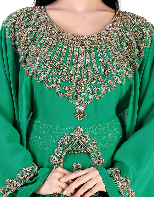 Stylist Green Colored Georgette Heavy Farasha