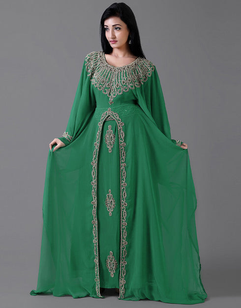 Stylist Green Colored Georgette Heavy Farasha