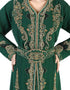 Modern Bottle Green Georgette Hand Pearl Work Moroccan kaftan