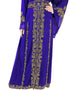 Muslim Blue Georgette Pearl Embroidery Kaftan