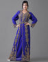 Modern Blue Georgette Pearl Embroidery Kaftan