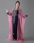 Dubai Navy Blue and Pink Georgette Hand Zari Embroidery Bridal Kaftan