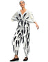 White & Black Soft Satin Silk Kaftan Closure View