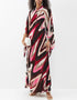Designer Party Wear Maxi Dress Red French Moss Maxi Dress Close-up View