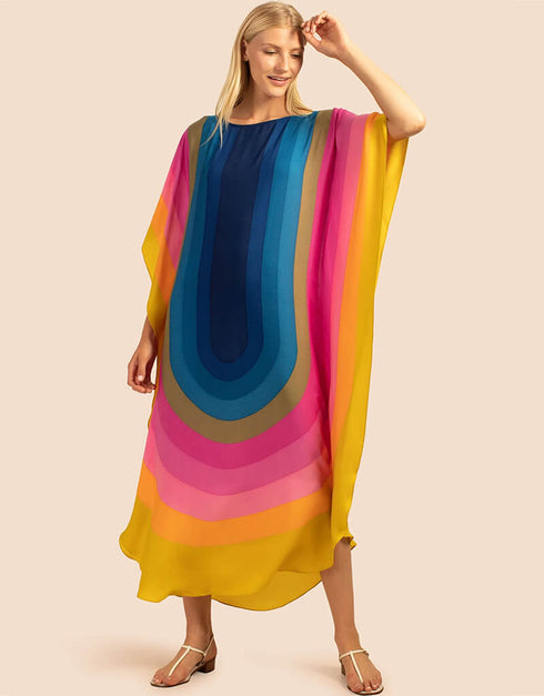 Multi French Moss Kaftan Back View