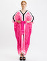 Pink Soft Silk Crepe Maxi Dress Closure View