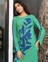 Sea Green Latest Printed Maxi Dress Closure View